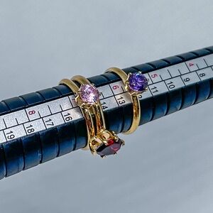 Size 4-6 Gorgeous Purple Amethyst Fashion Jewelry Gift Gold Filled Ring